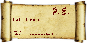 Heim Emese névjegykártya
